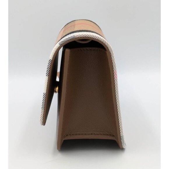 Burberry Madison Check Canvas Leather Shoulder Bag Earth 8084492 - Picture 5 of 14